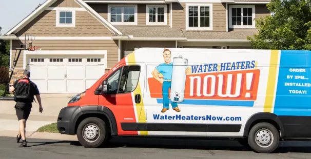 Water Heaters Now service van — professional tankless water heater installation
